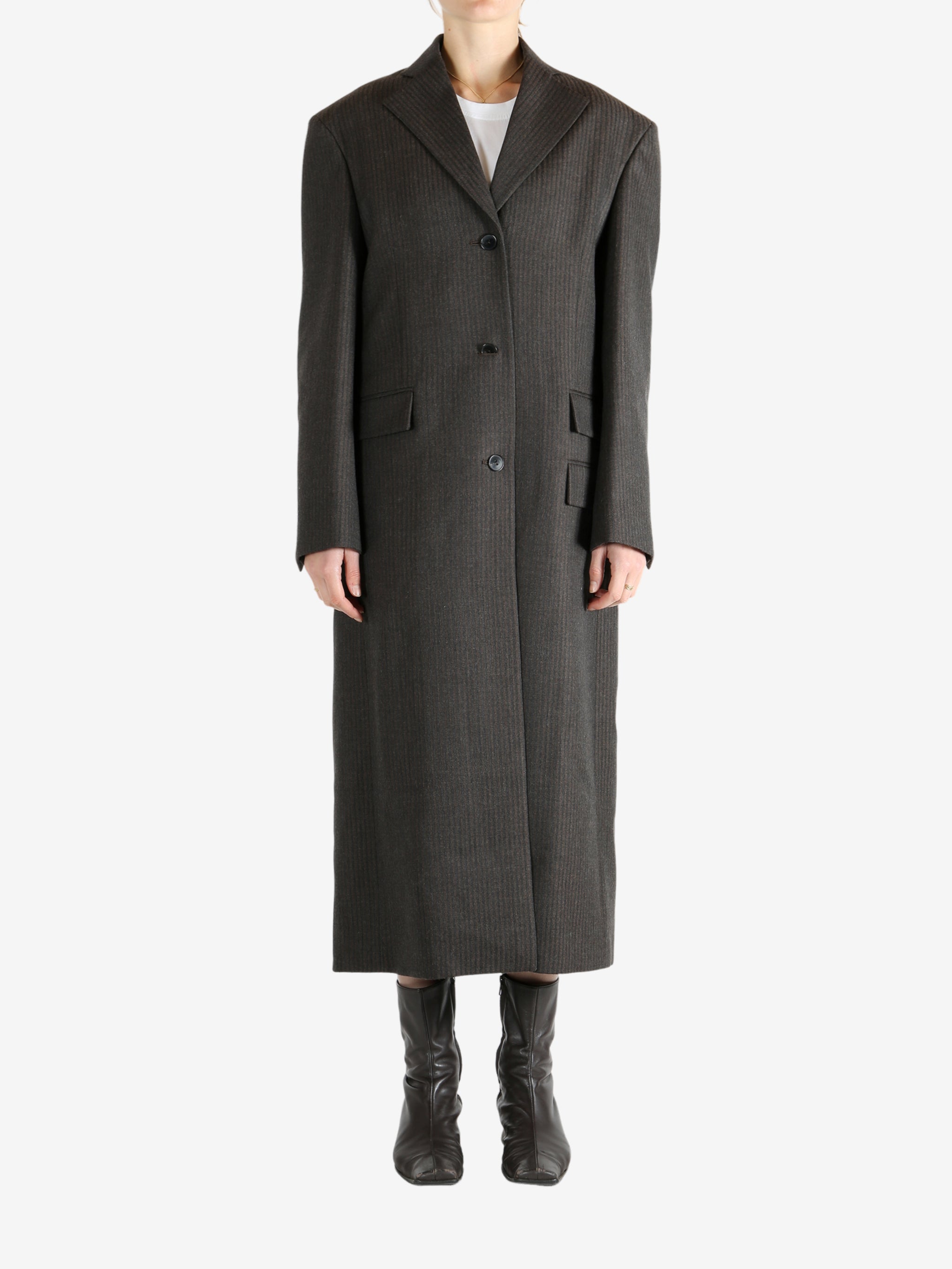 Brown coat, full body view