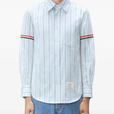 Blue shirt, full body view