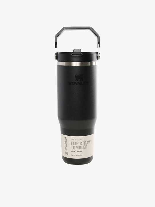 Black tumbler, front view