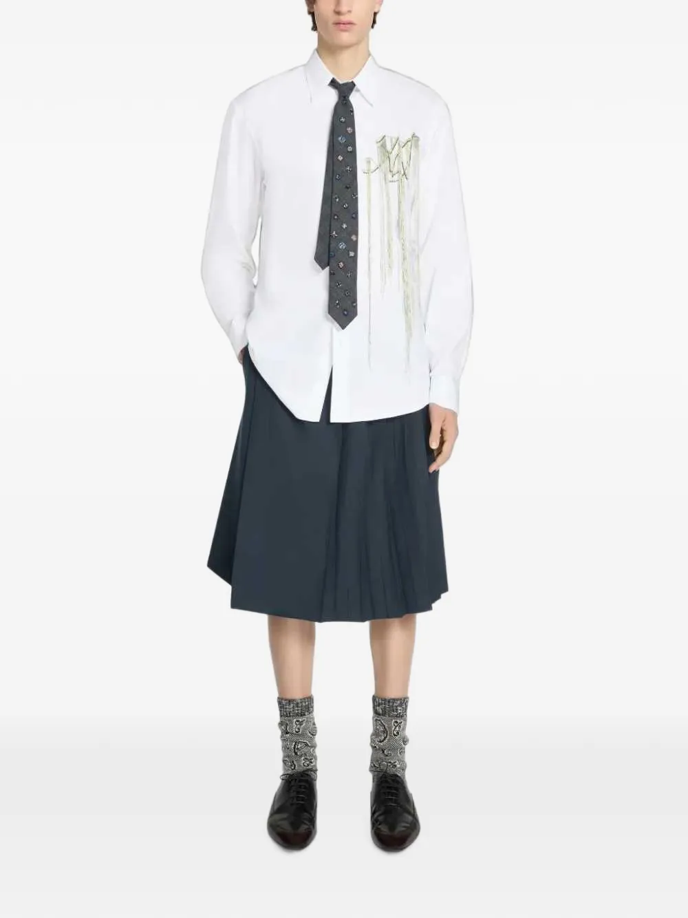 Navy accessories, full body view