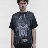 Black t-shirt, full body view