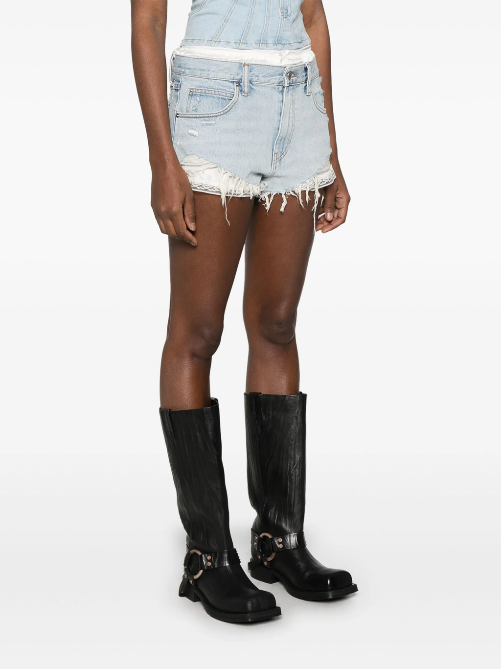 ALEXANDER WANG - Women Pre-Styled Cutoff Short W/ Silk Boxer