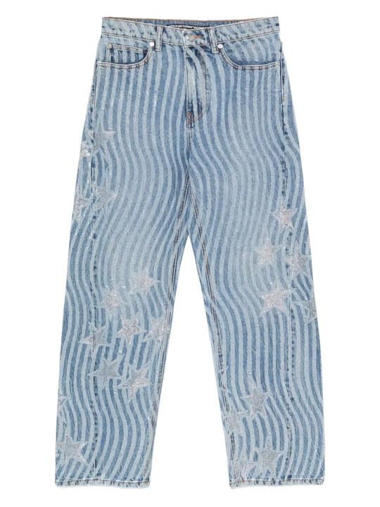 Blue pants, front view