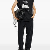 Black t-shirt, full body view