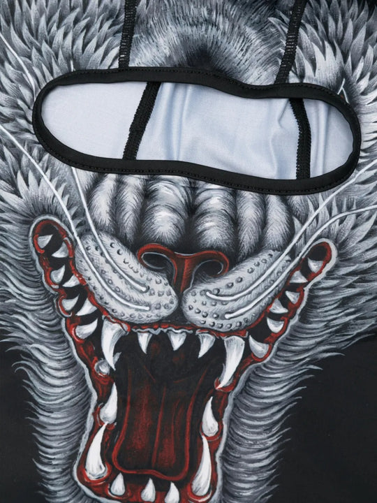 Close up of balck hat, showing texture of the polyester fabric 