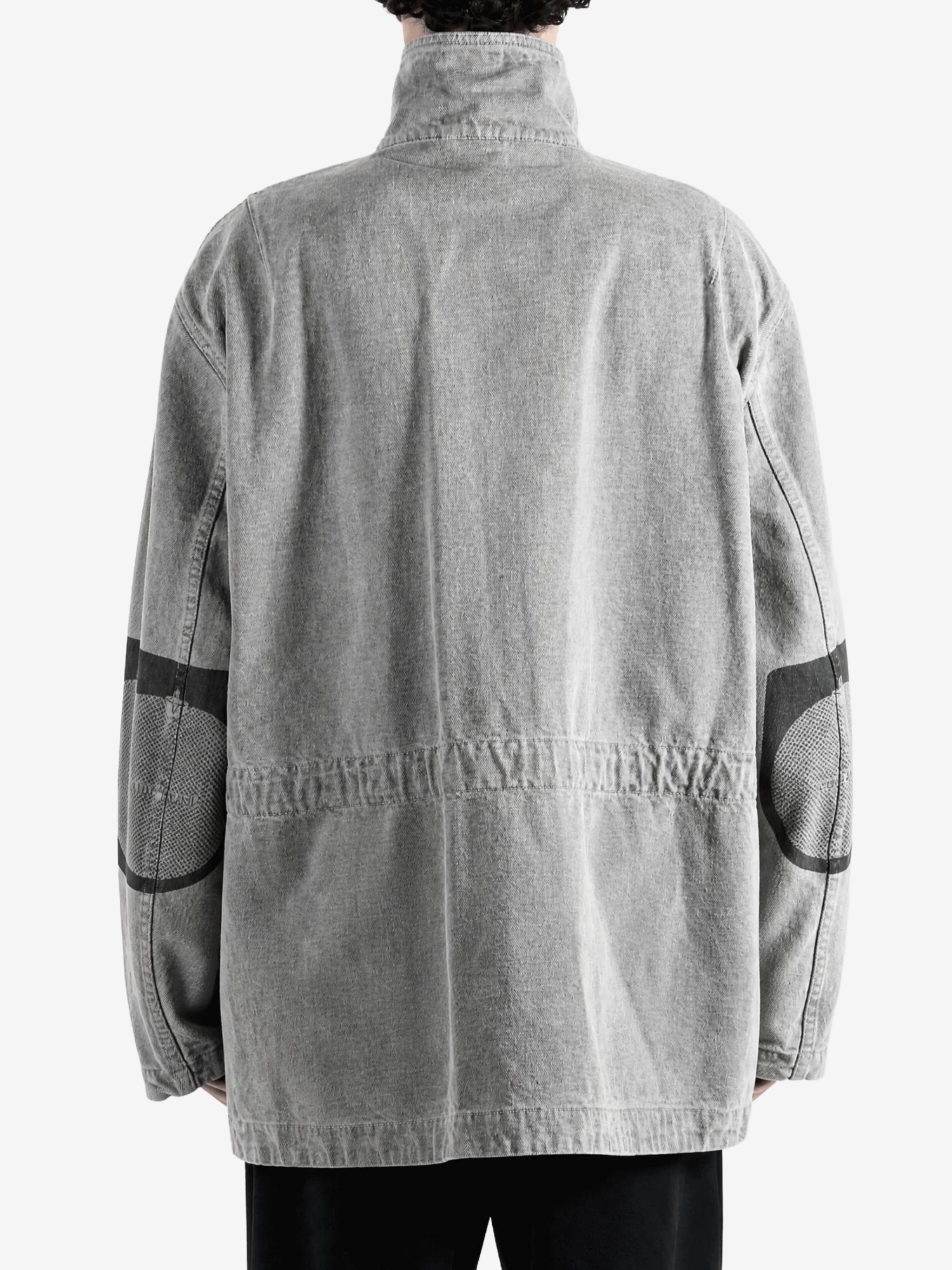 Grey jacket, full body view