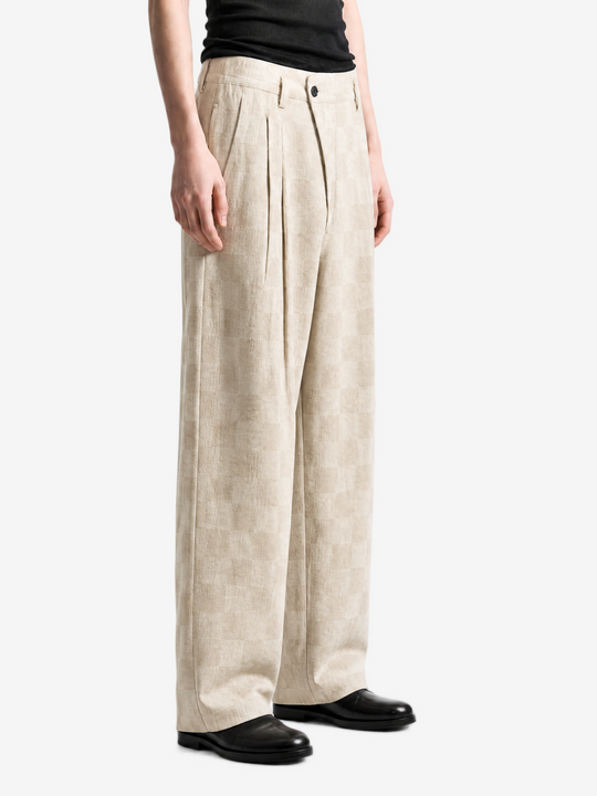 Tan pants, full body view