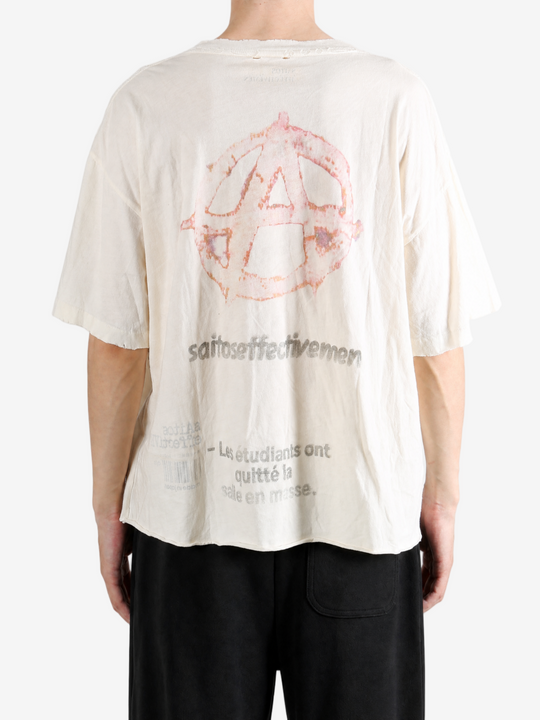 Tan t-shirt, full body view
