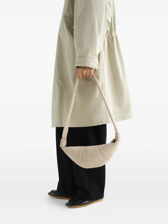 Tan bag, side view