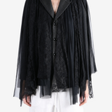 Black jacket worn by a person, showing the jacket fit