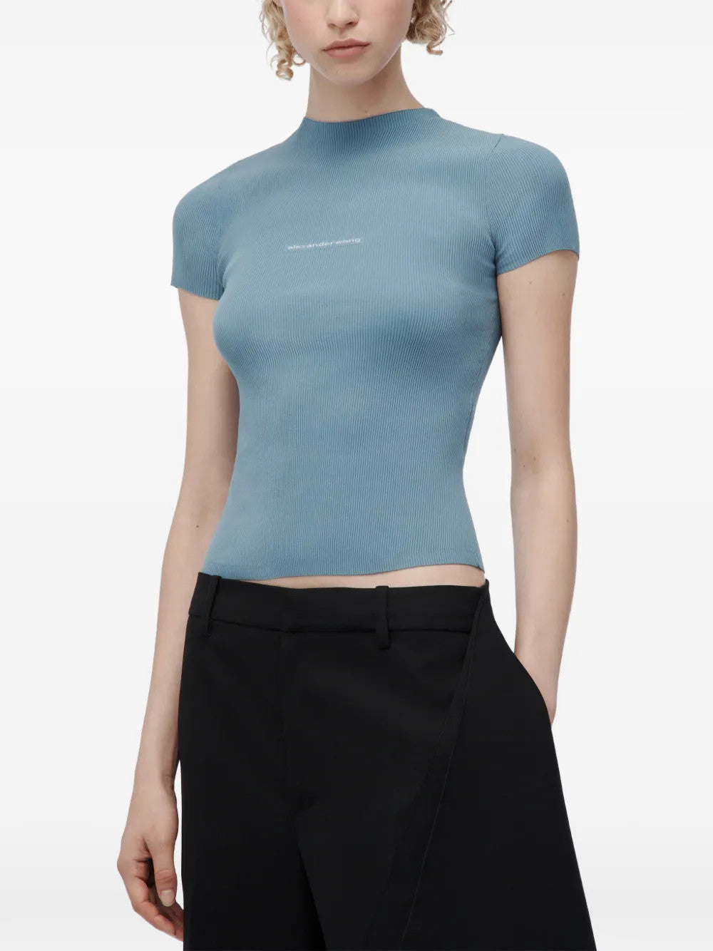 Blue t-shirt, front view