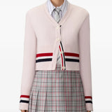 Pink knitwear, full body view