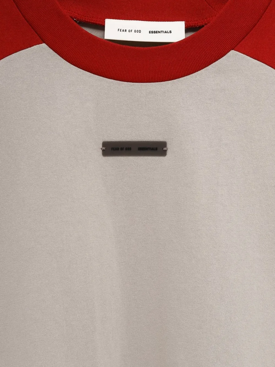 Close up of red t-shirt,showing texture of the cotton fabric