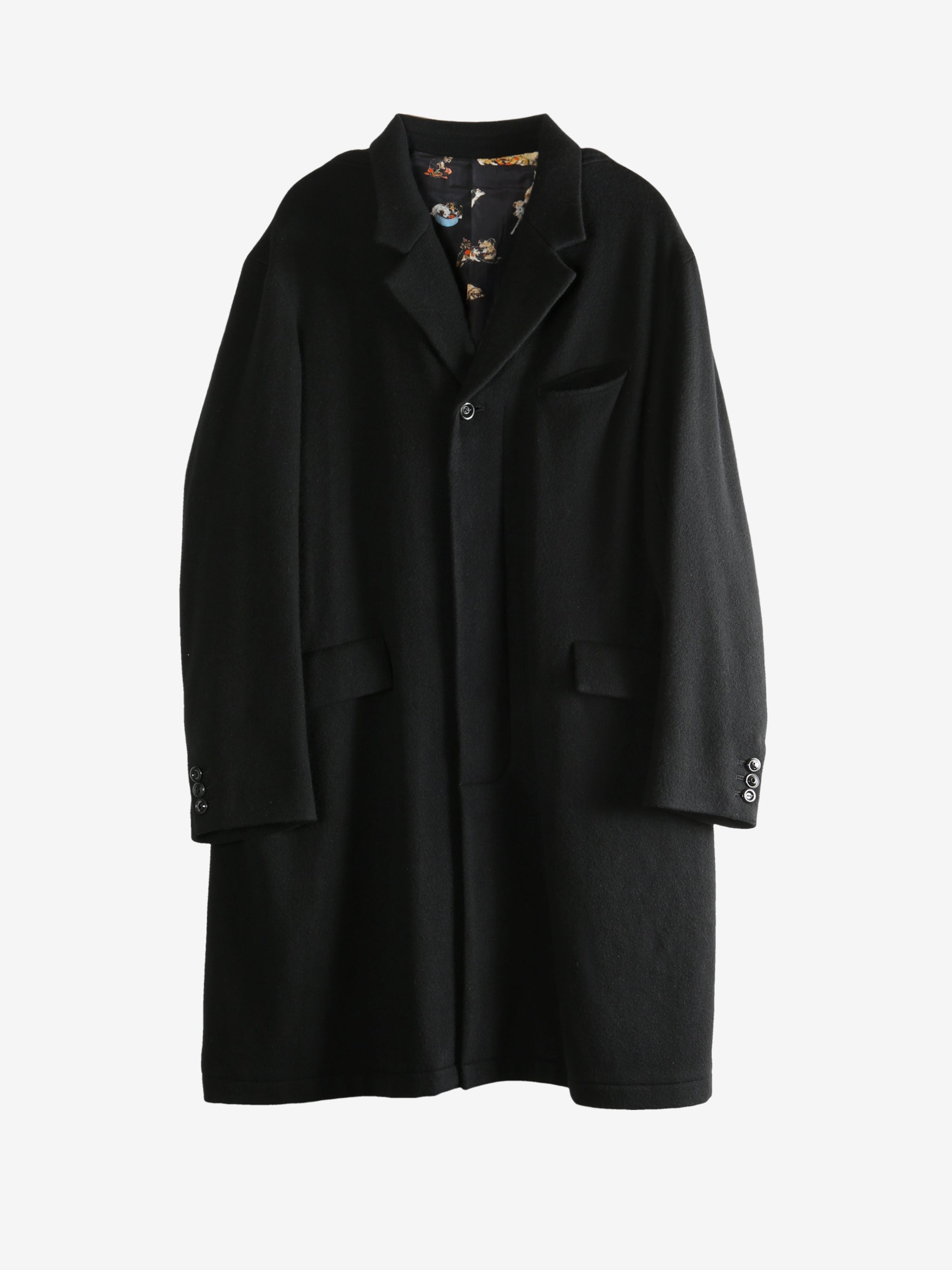 Black coat, front view