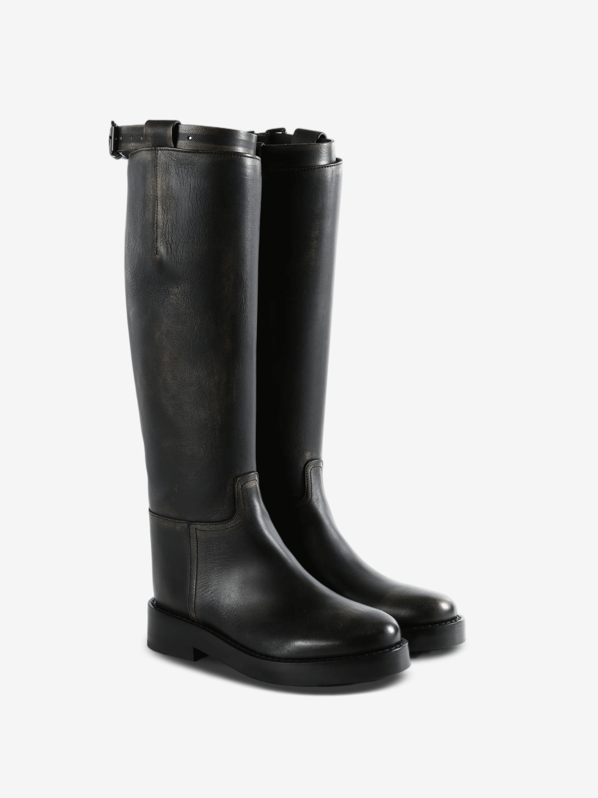 Black boots, front view