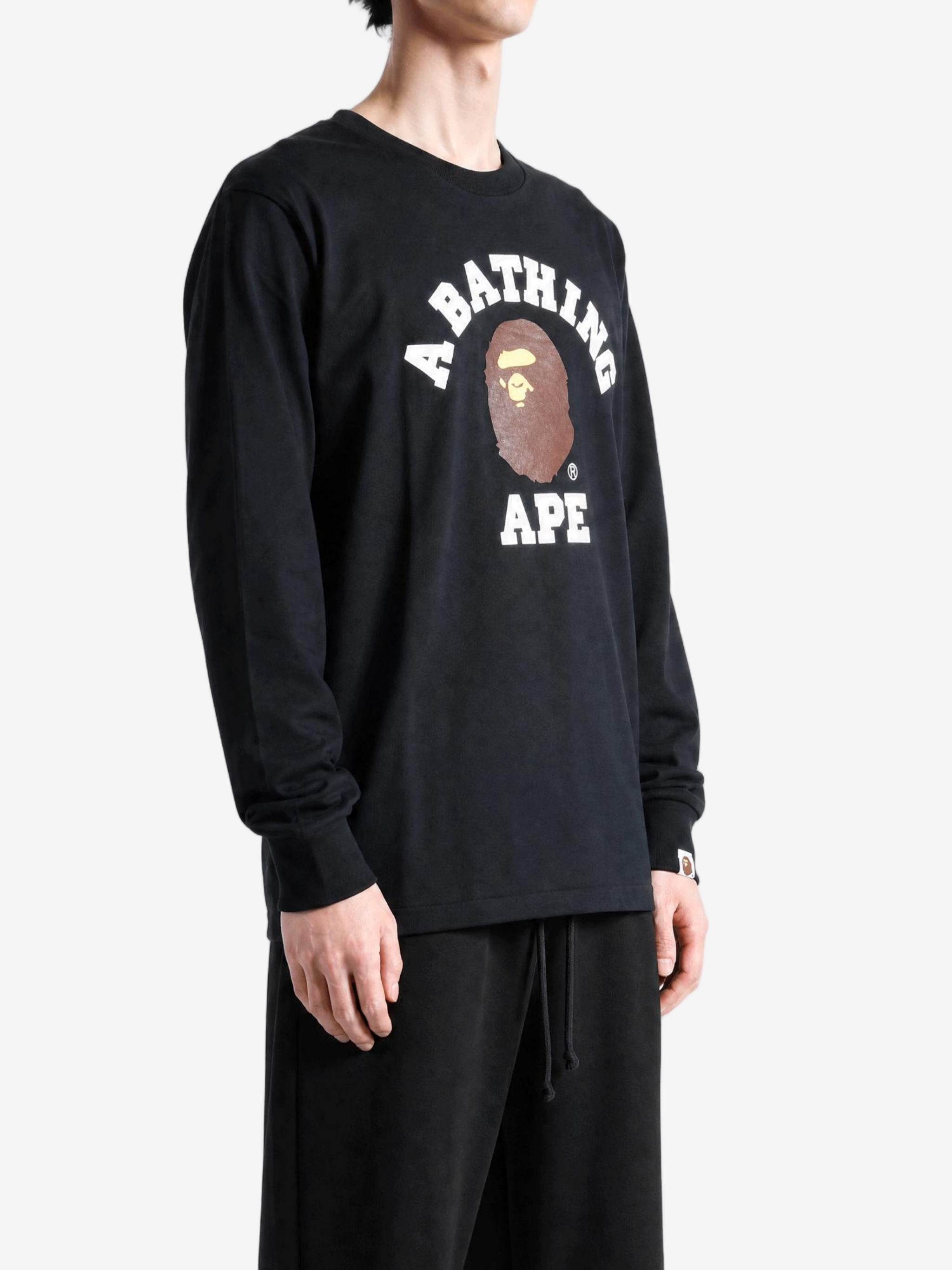 Black t-shirt, full body view