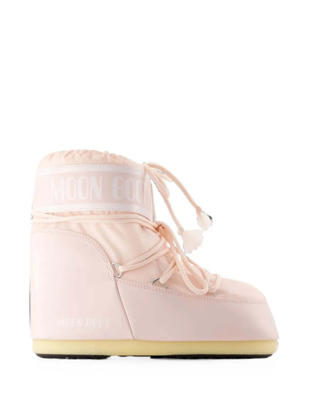 Pink boots, side view