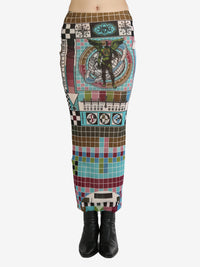 JEAN PAUL GAULTIER - Women Printed "Mire" Mesh Long Skirt