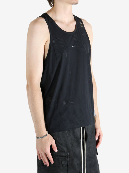Black activewear worn by a person, showing the activewear's fit