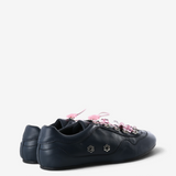 Navy shoes, back view