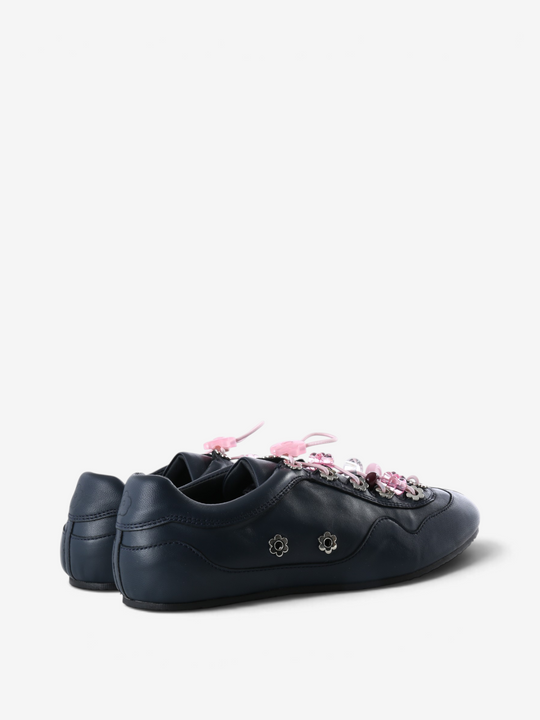 Navy shoes, back view