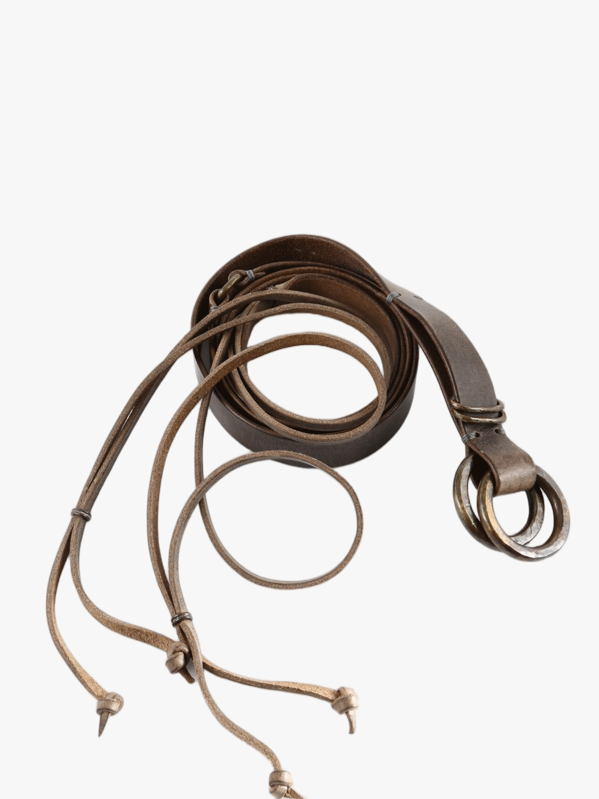 Brown accessories, front view