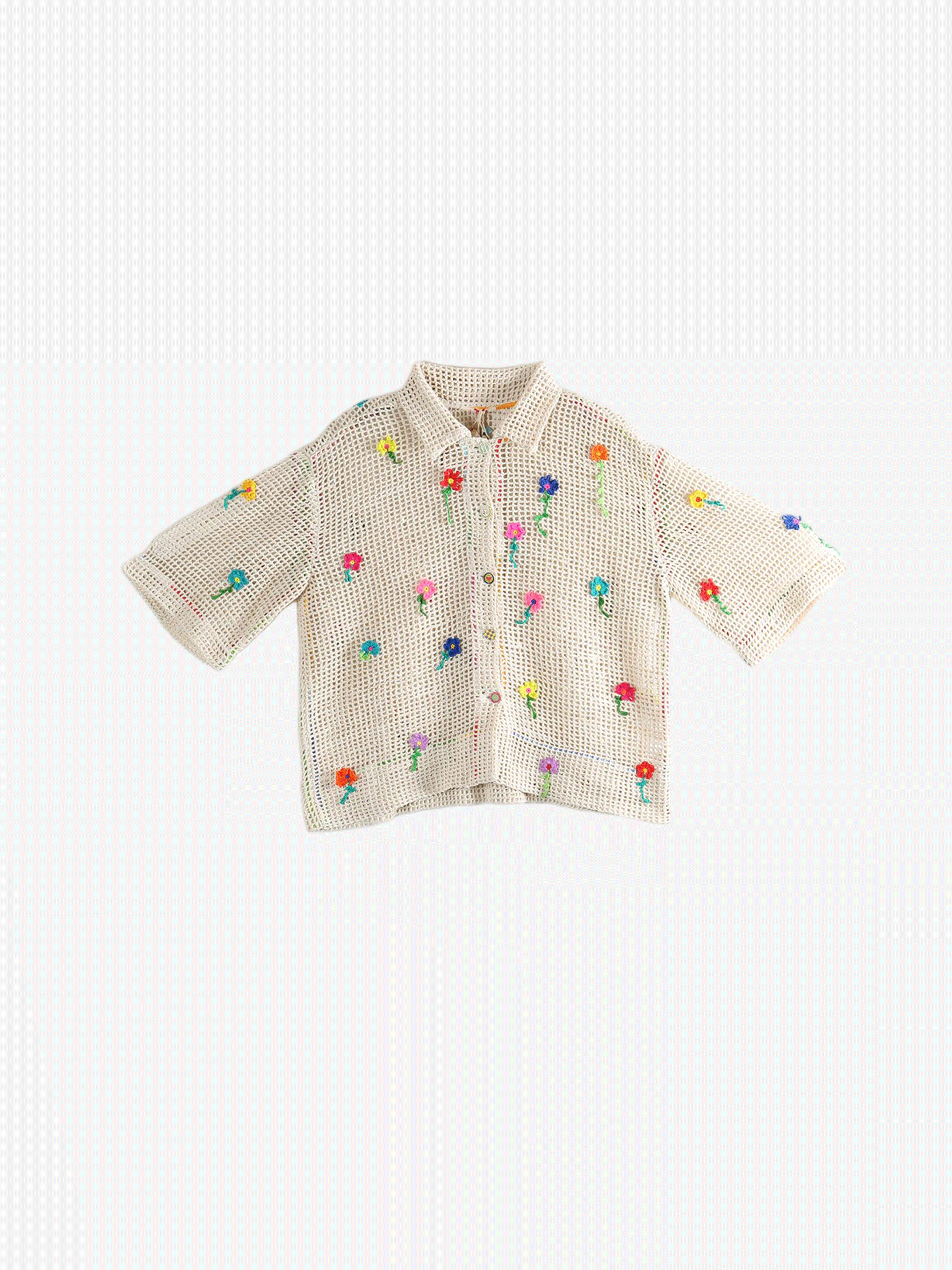 Tan shirts, front view