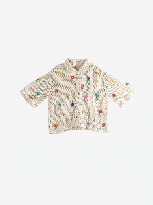 Tan shirts, front view