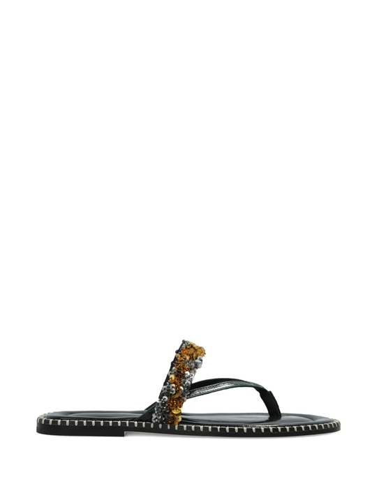 green sandals,front view