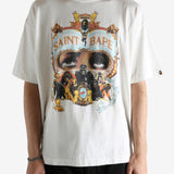 White t-shirt worn by a person, showing the t-shirt's fit