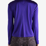 Purple Shirt worn by a person, showing the Shirt  fit