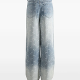 Blue jeans worn by a person, showing the jeans fit