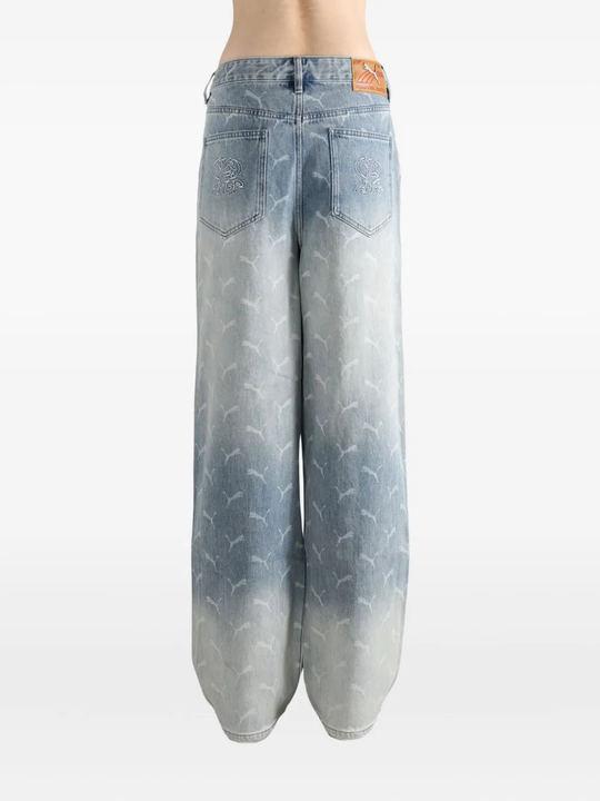 Blue jeans worn by a person, showing the jeans fit