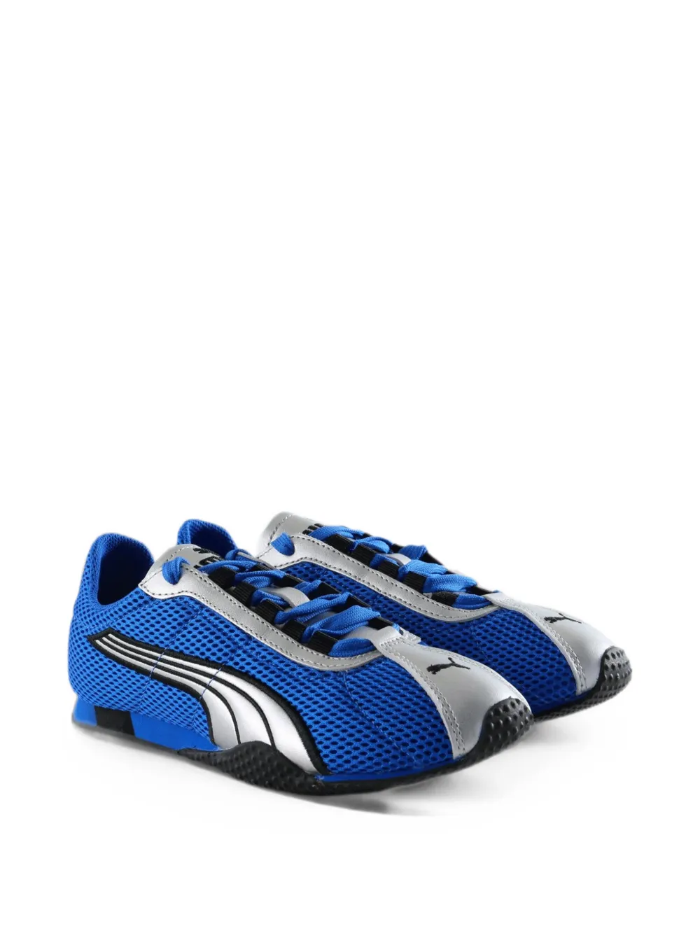 Blue sneakers, side view