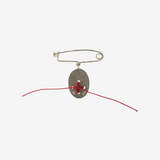 Red accessories, front view