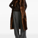 YVES SALOMON - Women Faux Fur Sleeveless Belted Jacket