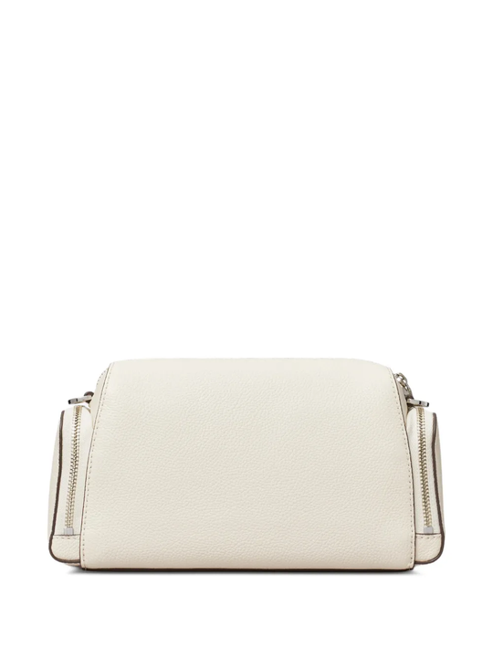Tan bag, back view