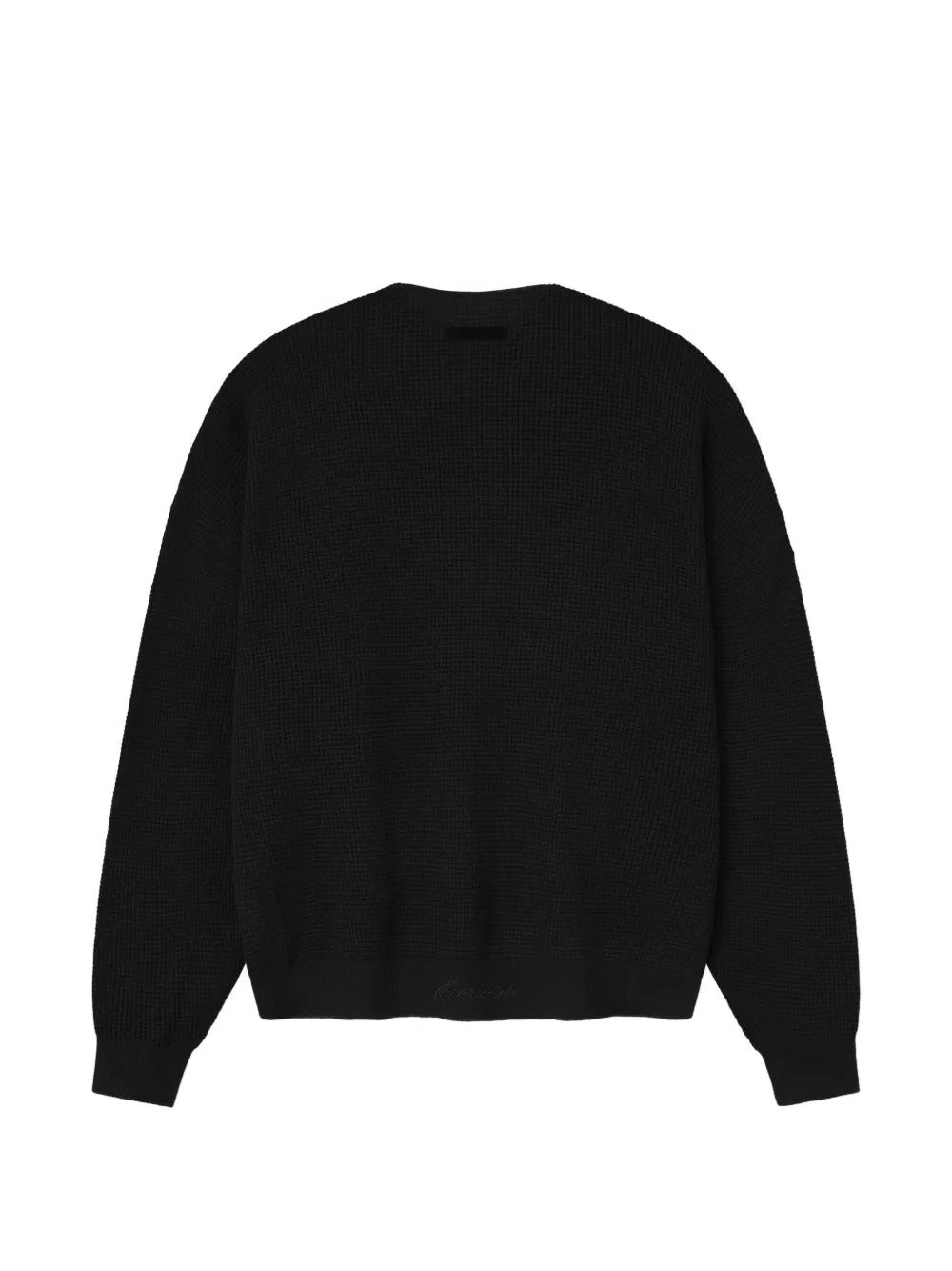 Black sweater, back view