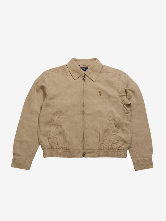 Tan jacket, front view