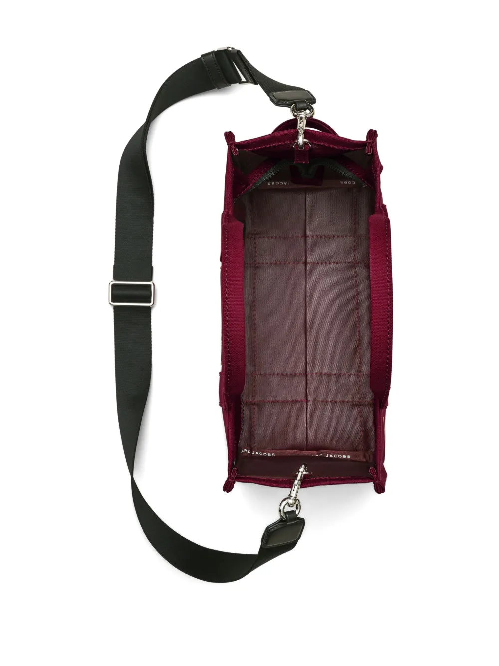 Burgundy bag, top view