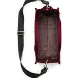 Burgundy bag, top view