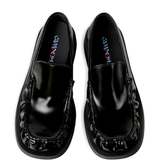Black loafers-mules, up view