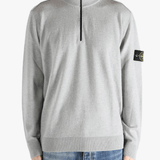 Gray sweater worn by a person, showing the sweater fit