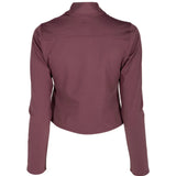 Burgundy jacket, back view