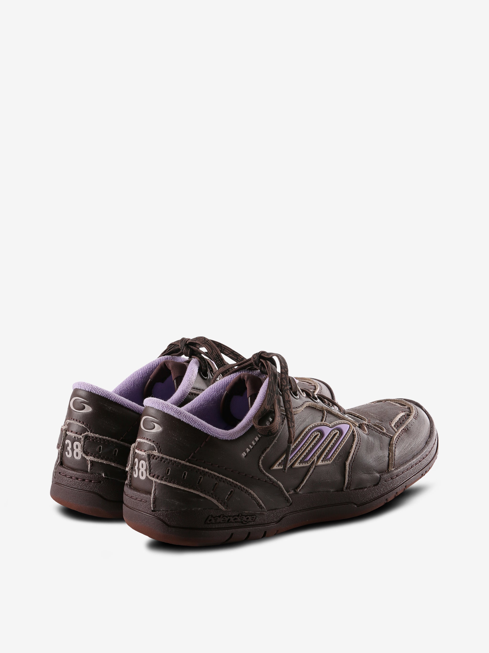 Brown sneakers, back view