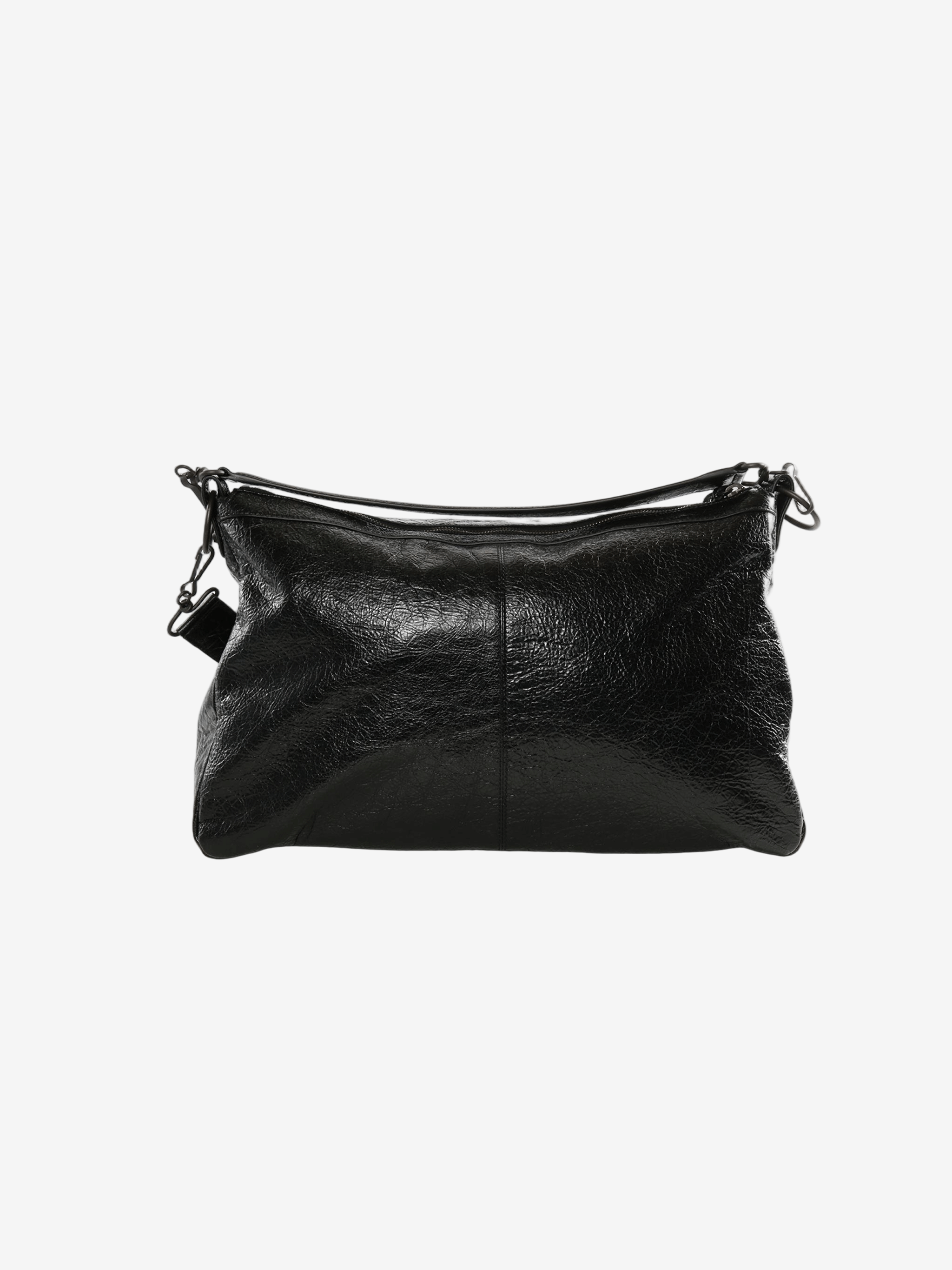 Black leather handbag,back view