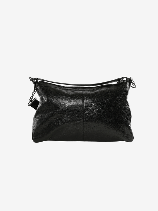 Black leather handbag,back view