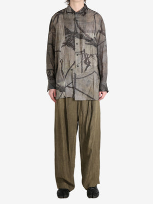 ZIGGY CHEN - Men Digital Print Asymmetric Shirt