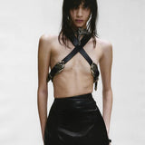 Black accessories, front view