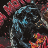 Close up of black t-shirt,showing texture of the cotton fabric